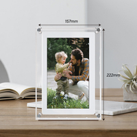 Marco de Fotos Digital de 7 Pulgadas con Reloj y Pantalla Táctil, Diseño Nuevo con Cristal Acrílico para Mesa