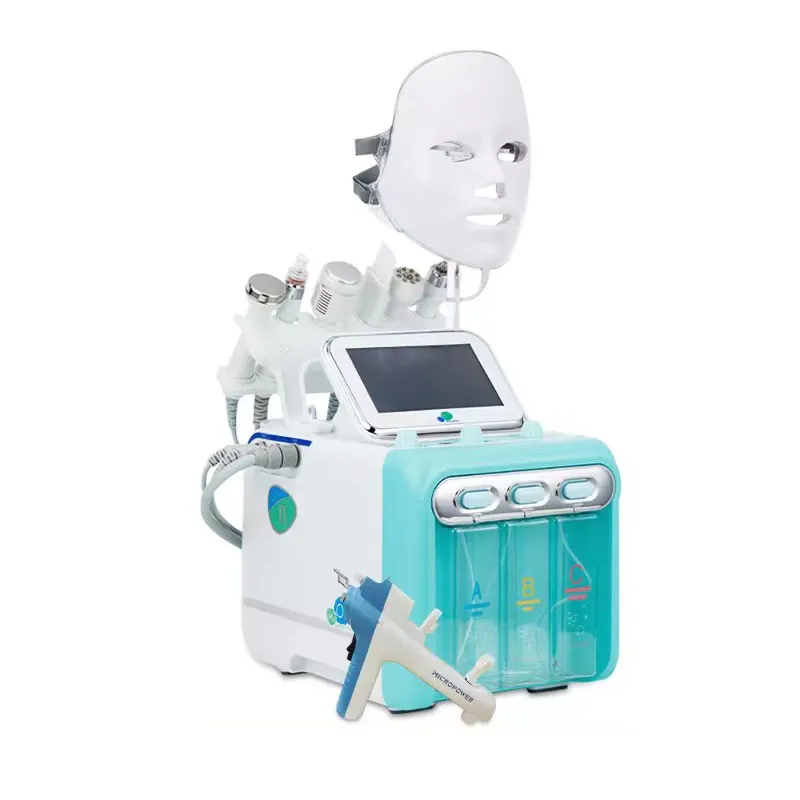 Alta qualidade hydra microdermabrasion aqua peel facial máquina com máscara led H2O2 hidro oxigênio faciais máquina