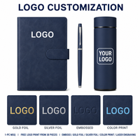 Ensemble cadeau de carnet en cuir PU A5 avec logo personnalisé, fermoir magnétique, stylo et tasse isotherme pour réunion d'affaires, souvenir d'entreprise