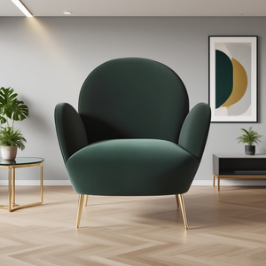 Elegante <span class=keywords><strong>Sedia</strong></span> da Pranzo Pieghevole in Velluto <span class=keywords><strong>Verde</strong></span> con Seduta Confortevole per Sala da Pranzo e Ufficio Domestico - Product Image 1