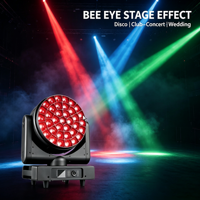 Projecteur motorisé Bee Eye RGBW 37*40W avec zoom, rotation de l'objectif et contrôle DMX pour éclairage de scène en boîte de nuit, concert, fête et bar