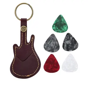 PU 가죽 기타 Plectrum 홀더 기타 모양의 기타 추천 홀더 케이스