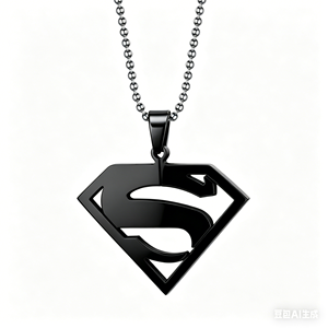 Collier Superman en forme de S en acier inoxydable plaqué argent, or et noir, poli miroir, style <span class=keywords><strong>super</strong></span>-<span class=keywords><strong>héros</strong></span>, vente en gros à prix abordable, idéal pour un cadeau - Product Image 4