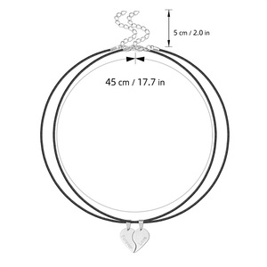 Collana con Ciondolo a Cuore Puzzle 'I Love YOU' in Acciaio Inox Modello 18, Placcata in Oro 18K, Collana dell'Amicizia <span class=keywords><strong>per</strong></span> Migliori Amici e Coppie - Product Image 2