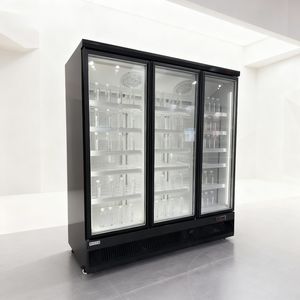 Enkeldeurs verticale glazen koelkast voor dranken, met mechanische temperatuurregeling en verstelbare planken - Product Image 4