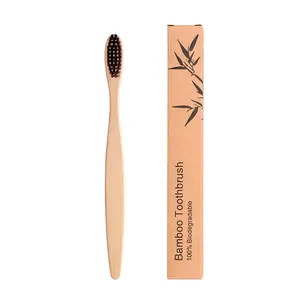 Natural Wooden Handle Soft Tooth Brush Bamboo Toothbrush With Private Logo