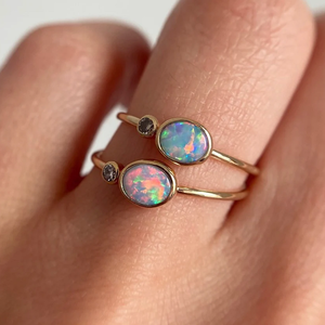 Anillos Delicados de Circonita, Ópalo de Fuego <span class=keywords><strong>Azul</strong></span> Blanco Místico, Anillos de Plata de Ley 925 para Mujeres y Niñas - Product Image 6