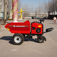 Brouette motorisée Rhinoceros KST700 700 kg avec siège, moteur essence Loncin, mini-dumper à démarrage électrique
