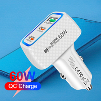 Pengisi Daya Mobil Cepat 3-Port 60W PD 3.0 & QC3.0 Tren 2026 dengan Proteksi OTP/OCP untuk Ponsel & Earphone