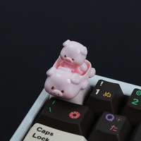 Vente Flash Transfrontalière : Capuchons de Clavier Mécanique Fliggy Personnalisés, Mignons, Rose, Motif Cochon, pour Clavier à Axe Croisé, Boîte Mystère Décompression