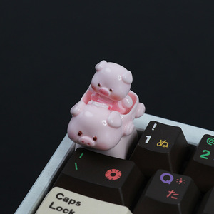 Cross-border Hot Sale Fliggy Mechanical <strong>Keyboard</strong> <strong>Cap</strong> Personalized Cute Pink Pig Cross Shaft Decompression Keycap Blind Box Made - Product Image 2