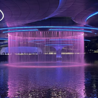 Cascade artificielle, rideau d'eau à circulation d'eau intelligente, décoration de jardin extérieur