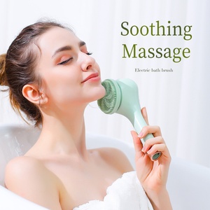 Multi Heads Cordless USB Charge Spin Back Scrubber Bath Massage Shower <b>Brush</b> Exfoliate Silicone Electric Body <b>Brush</b> - Product Image 1