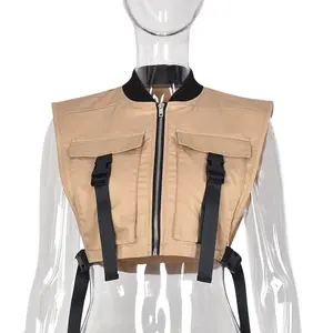 STOCK Schoolbag Buckle Fashion Trend Tooling Waistcoat Female Multi-Colored Waistcoat