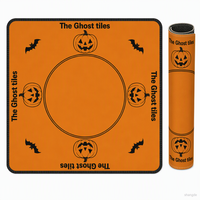 Protector de Mesa Enrollable Impermeable de Neopreno con Diseño de Noche de Todos los Santos para Entretenimiento Familiar en Interiores/Exteriores, Mahjong de Halloween