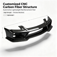 Pièces de structure automobile en fibre de carbone sèche CNC personnalisées, kit carrosserie avec séparateur avant et diffuseur, finition brillante/mate