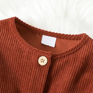 オーガニックコットンコーデュロイの女の子のドレス女の子のためのカスタムキッズドレス子供のための持続可能な服女の子の子供のドレス - Product Image 4