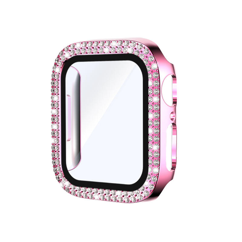 Pink double-row rhinestone integrated case