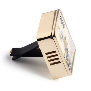 Private Label Manufacture Square Golden Metal Magnetic Car <b>Interior</b> <b>Accessories</b> Perfume - Product Image 2
