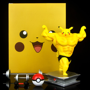 Figurines d'action d'anime Pokémon <span class=keywords><strong>Pikachu</strong></span> Charmander Squirtle Fitness Muscle, série de musculation, figurine en PVC, statue GK - Product Image 1