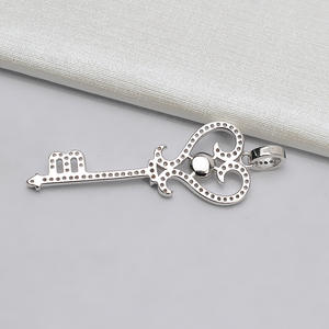 Colgante de Llave de Plata S925 Wenchi, Accesorio de Joyería DIY con Perla, Colgantes Finos Semiterminados, Dijes 770 - Product Image 4