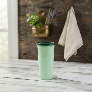 Gobelet à eau portable en plastique PP avec couvercle, réutilisable, incassable, pour la maison et les pique-niques - Product Image 1