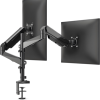 Support de Moniteur Double Bras Réglable en Hauteur, Fixation de Bureau, Bras d'Écran d'Ordinateur, Montage pour 2 Écrans Rouge