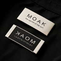 Étiquettes tissées personnalisées en gros haute densité, logo et forme sur mesure, écologiques, imperméables, MOQ 100 pièces pour vêtements et marques de luxe