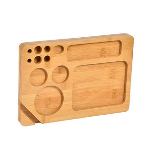 ถาดไม้ไผ่แบบกลิ้งอเนกประสงค์ที่ใส่เครื่องบดสมุนไพรถาดสูบบุหรี่ - Product Image 2