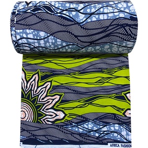 Tissu de cire imprimé africain aéré 100% coton pour l'artisanat de vêtements décontractés avec des motifs géométriques - Product Image 3
