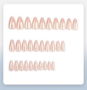 30 piezas de PMMA corto acrílico francés almendra Nail Art diseño Simple <span class=keywords><strong>uñas</strong></span> postizas <span class=keywords><strong>para</strong></span> aplicación en los dedos - Product Image 5