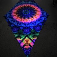 Tenture de plafond Mandala psychédélique effet kaléidoscope tie-dye, réactive aux UV, drapé de tente multi-panneaux