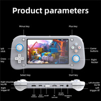 Console de jeu portable rétro XF43 4,3 pouces avec écran HD Wi-Fi, 10000 jeux, appareil de poche portable pour enfants, stockage 64 Go/128 Go