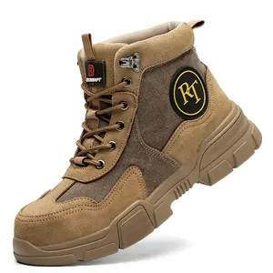 उच्च-कट चमड़े की सुरक्षा के जूते विरोधी मुंहतोड़ विरोधी-वार सुरक्षा के जूते सुरक्षात्मक मार्टिन जूते काम जूते