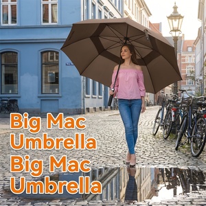 Parapluie de golf YuBo surdimensionné de 34 pouces à double couche ventilé, coupe-vent, parapluie droit, cadeaux d'affaires avec diamètre ouvert de 150 cm - Product Image 3