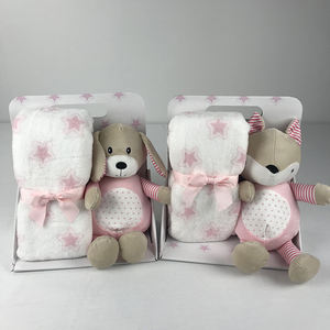 Sıcak satış hayvan ayı köpek fil peluş oyuncak bebek battaniyesi ile - Product Image 3