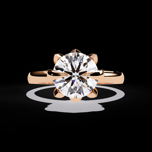 แหวนหมั้นเพชรเพาะเลี้ยงในห้องปฏิบัติการ 3 กะรัต พรีเมียม พร้อมวงแหวนทองรูปกลีบดอกไม้ เครื่องประดับงานแต่งงานสุดหรู - Product Image 2