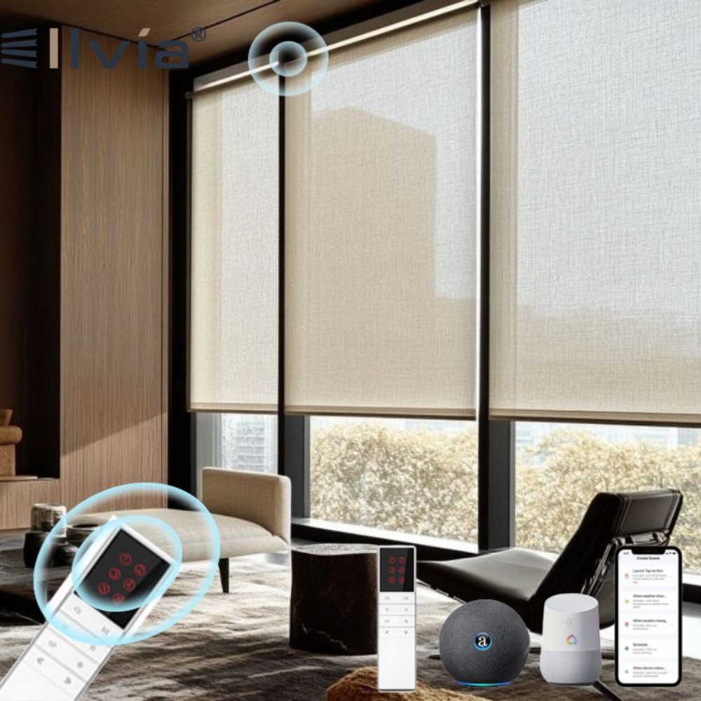 Oem&odm Smart Window Blind Curtain Roller Blinds for windows Blackout Blind Electric Roller Shade Motorized Window Shades