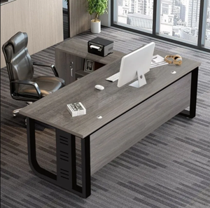Escritorio Ejecutivo de Madera Sólida para Oficina en Casa con Silla Ergonómica, Escritorio Moderno Minimalista Comercial para Jefes con Almacenamiento - Product Image 2