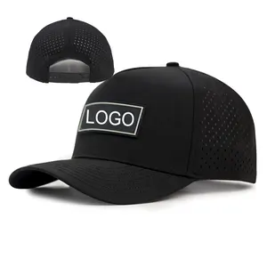 Custom Waterdichte Laser Gesneden Geboorde Gat Geperforeerde Hoed 5 Panel Nylon Snapback Cap Gorras Hoeden Voor Mannen