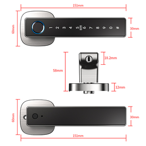 מנעול דלת חכם ביומטרי דיגיטלי עם ידית מאלומיניום, טביעת אצבע,  Tuya TTlock חדש, מתאים לחדרי מלון וחדרי שינה - Product Image 6