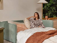 Modernes Platzsparendes Koala-Schlafsofa Ausziehbares Zweisitzer-Sofa Weicher Strukturierter Stoff Umweltfreundlich Modular für Studio-Apartment Zuhause