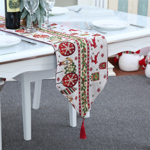 Dropshipping Shopify <b>Christmas</b> Knit Fabric <b>Table</b> Runner Creative Holiday Home Decor Santa <b>Tree</b> Wreath Design - Product Image 4