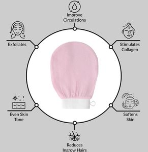 Viscose <b>Korean</b> <b>Exfoliating</b> <b>Mitt</b> Deep Body Scrub <b>Exfoliating</b> Glove <b>Exfoliating</b> Surface Skin Cells Care Shower Gloves Natural 2pcs - Product Image 3