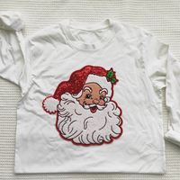 Personnalisé En Gros De Noël Grand Père Noël Bébé Claus Anime Paillettes Paillettes Chenille Broderie Fer sur Patchs pour Vêtements