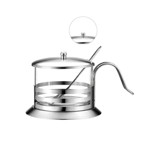 Zuccheriera in Metallo dal Design Accattivante con Elegante Contenitore in Vetro e Barattolo per Sale - Product Image 1