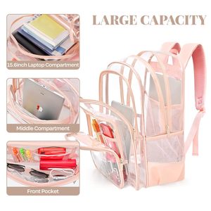 Mochila de estilo nacional portátil de PVC transparente resistente para festivales y conciertos de trabajo universitario escolar - Product Image 2