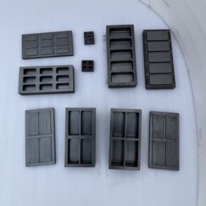 Moule en graphite haute pureté à 9 cavités + couvercles surélevés pour coulée sous vide de <span class=keywords><strong>500g</strong></span> d'or, 200-300g d'<span class=keywords><strong>argent</strong></span>, fourni par l'usine et personnalisable - Product Image 4
