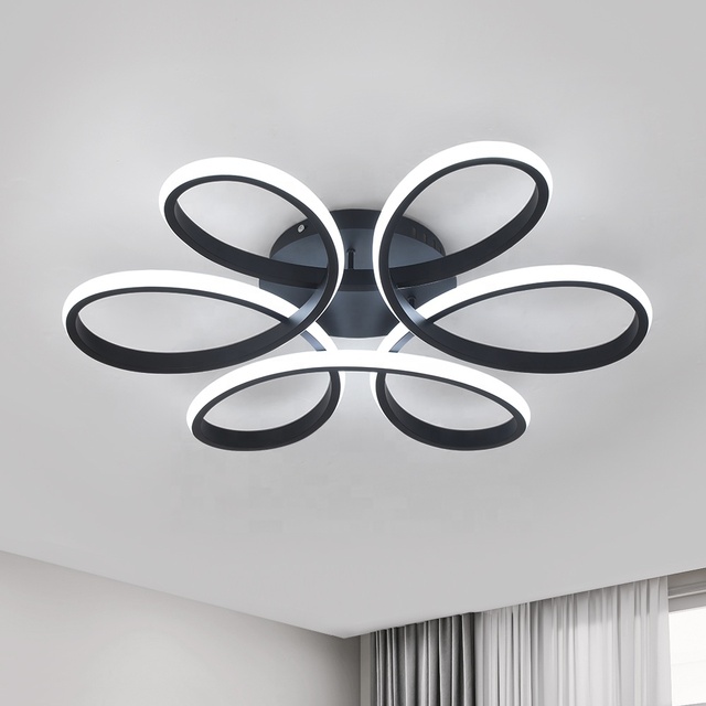 Simple Design Minimalist Dimmable Black Surface Mounted Led Ceiling Light with Remote Control