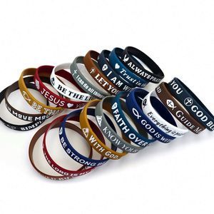 สายรัดข้อมือซิลิโคนลายพระเยซูตามธีมพระคัมภีร์ พร้อมโลโก้สั่งทำ ของชำร่วยงานเลี้ยงที่ได้รับแรงบันดาลใจจากความเชื่อทางศาสนา สายรัดข้อมือสำหรับตกแต่งและส่งเสริมการขาย - Product Image 4